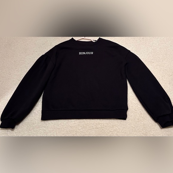 Janie and Jack cropped black sweatshirt - Picture 1 of 3